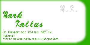 mark kallus business card
